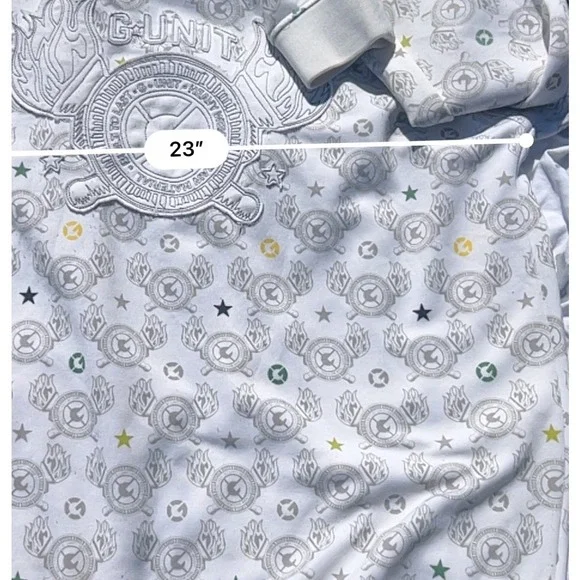 Vintage G-Unit Full Zip Track Jacket White All Over Print Logo Mens L 50 Cent - Picture 8 of 9